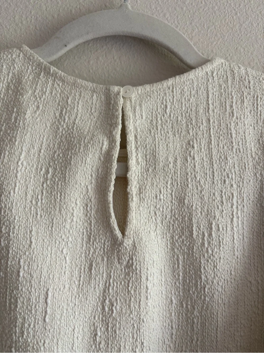 Anthropologie Puff-Sleeve Textured Blouse Top Women’s XS Petite Ivory